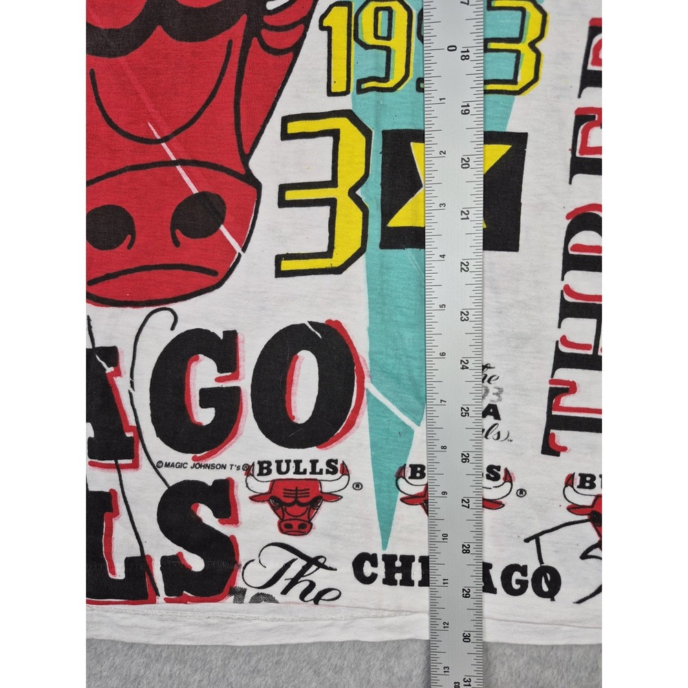 Vntg Chicago Bulls 1993 Champions Magic Johnson Ts T-shirt Size XL Single Stich - Picture 9 of 10